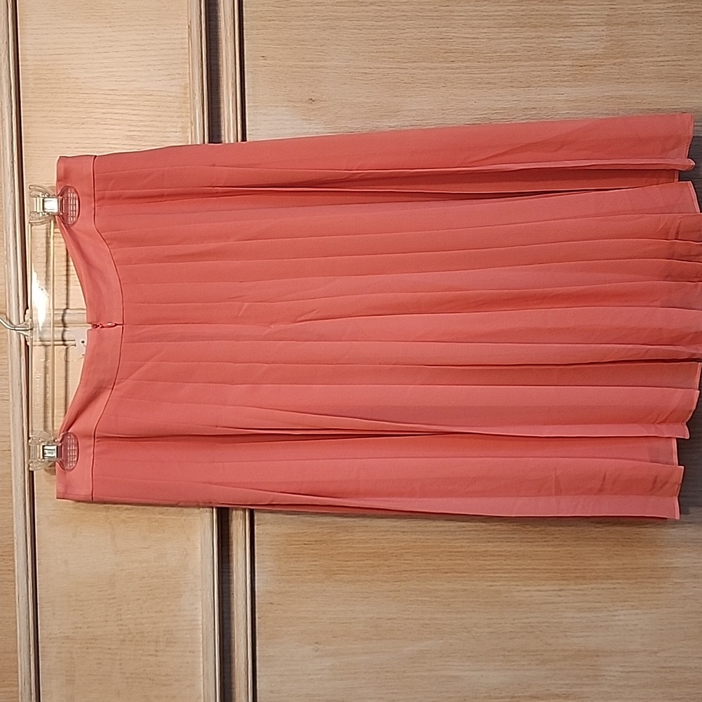 NWT Ann Taylor Women's Pleated Vibrant Coral Skirt SZ 6 - Picture 4 of 8